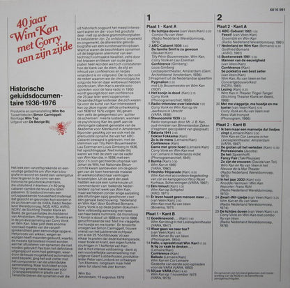 Wim Kan - 40 Jaar Wim Kan Met Corry Aan Zijn Zijde (LP) 50242 Vinyl LP Goede Staat