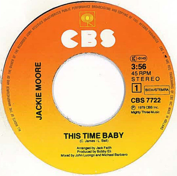 Jackie Moore - This Time Baby 38709 Vinyl Singles Goede Staat