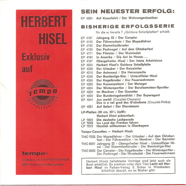 Herbert Hisel - Auf Kreuzfahrt (EP) Vinyl Singles Goede Staat