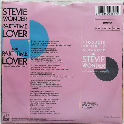 Stevie Wonder - Part-Time Lover 36123 Vinyl Singles Goede Staat