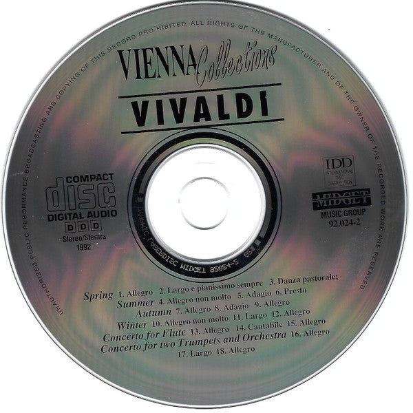 Antonio Vivaldi - The Four Seasons, Concerto For Flute (CD) Compact Disc Goede Staat