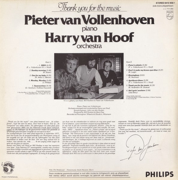 Pieter van Vollenhoven, Harry van Hoof ‎- Thank You For The Music (LP) 42987 Vinyl LP Goede Staat