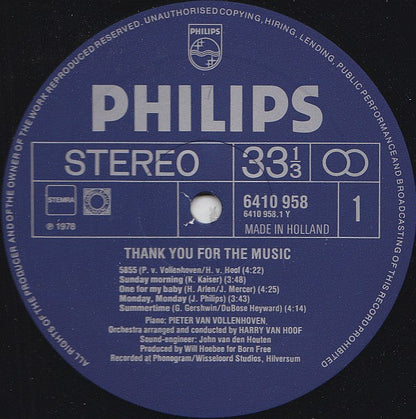 Pieter van Vollenhoven, Harry van Hoof ‎- Thank You For The Music (LP) 42987 Vinyl LP Goede Staat