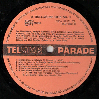 Various - 16 Hollandse Hits 5 (LP) 47051 Vinyl LP Goede Staat