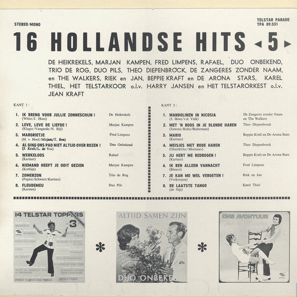 Various - 16 Hollandse Hits 5 (LP) 47051 Vinyl LP Goede Staat