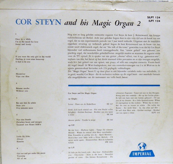 Cor Steyn - Cor Steyn And His Magic Organ 2 (10") 50528 Vinyl LP 10" Goede Staat