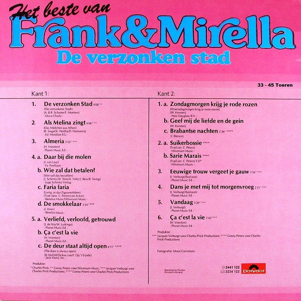 Frank & Mirella - Het Beste Van Frank & Mirella - De Verzonken Stad (LP) 51154 Vinyl LP Goede Staat