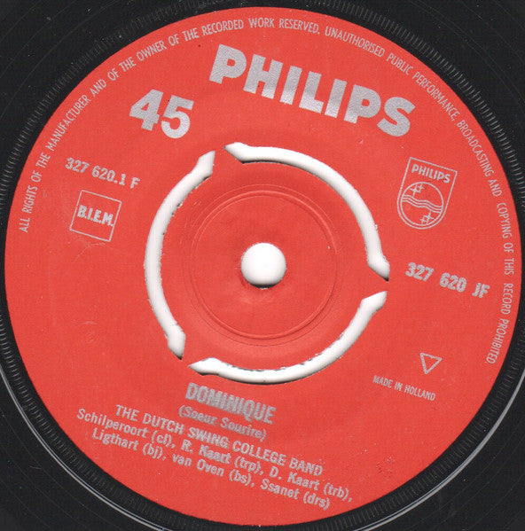 Dutch Swing College Band - Dominique 19467 Vinyl Singles Goede Staat ++