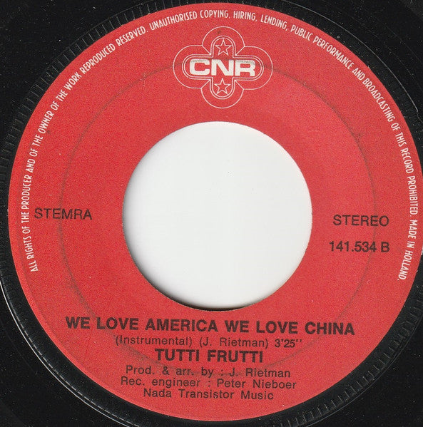 Tutti Frutti - We Love America 13435 Vinyl Singles Hoes: Generic