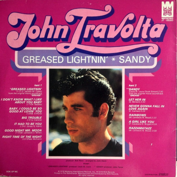 John Travolta - Greased Lightnin' Sandy (LP) (Clear Vinyl) Vinyl LP Goede Staat