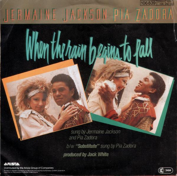 Jermaine Jackson / Pia Zadora - When The Rain Begins To Fall 39449 Vinyl Singles Goede Staat