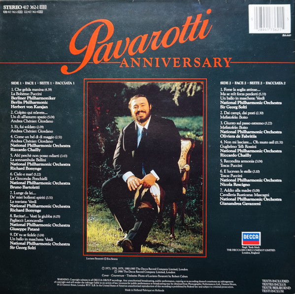 Luciano Pavarotti - Anniversary (LP) 51201 Vinyl LP Goede Staat