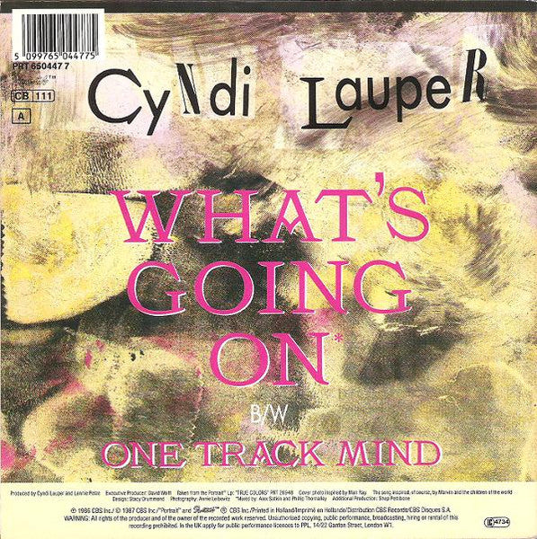 Cyndi Lauper - What's Going On 40186 Vinyl Singles Goede Staat