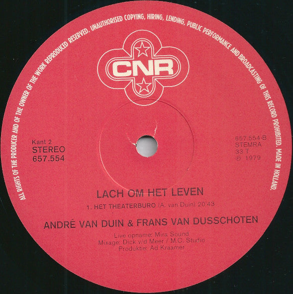 André van Duin & Frans van Dusschoten - Hoogtepunten Uit De TV-Revue Lach Om Het Leven (LP) 49810 Vinyl LP Goede Staat