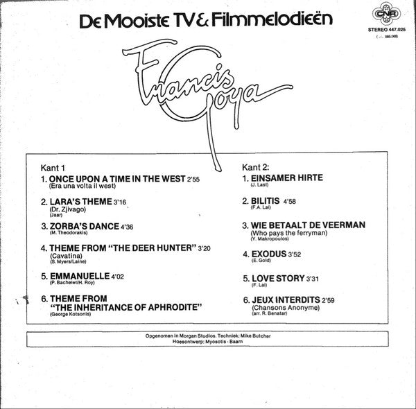 Francis Goya – De Mooiste TV & Filmmelodieën (LP) 41302 Vinyl LP Goede Staat