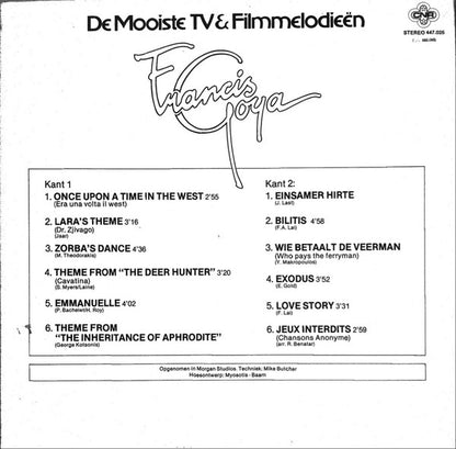 Francis Goya – De Mooiste TV & Filmmelodieën (LP) 41302 Vinyl LP Goede Staat