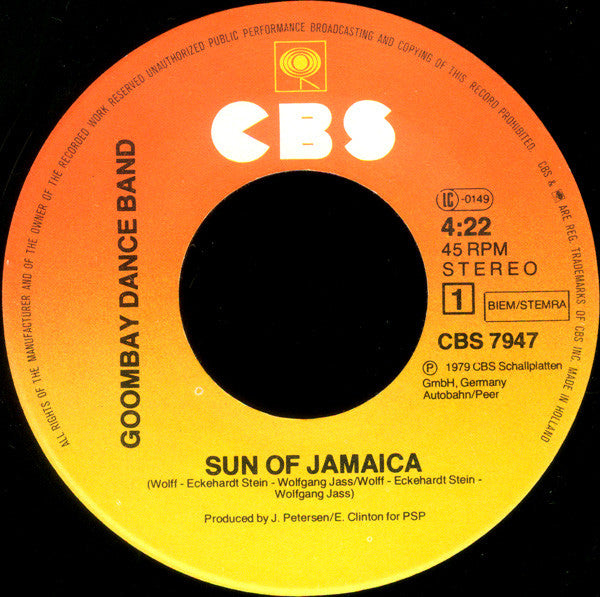 Goombay Dance Band - Sun Of Jamaica 30798 Vinyl Singles Goede Staat