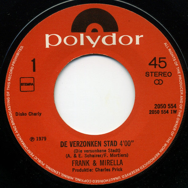 Frank & Mirella - De Verzonken Stad Vinyl Singles Goede Staat