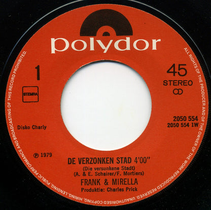 Frank & Mirella - De Verzonken Stad Vinyl Singles Goede Staat