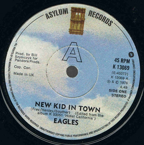 Eagles - New Kid In Town 38467 Vinyl Singles Goede Staat