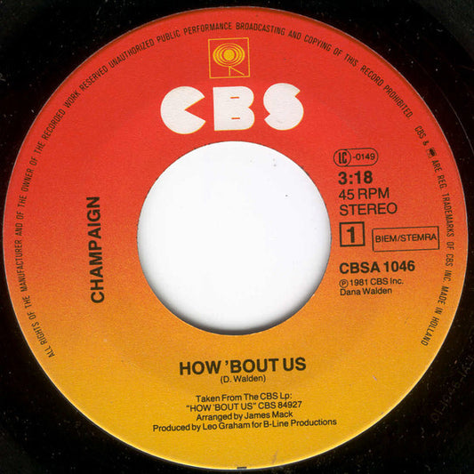 Champaign - How 'Bout Us 39190 Vinyl Singles Goede Staat