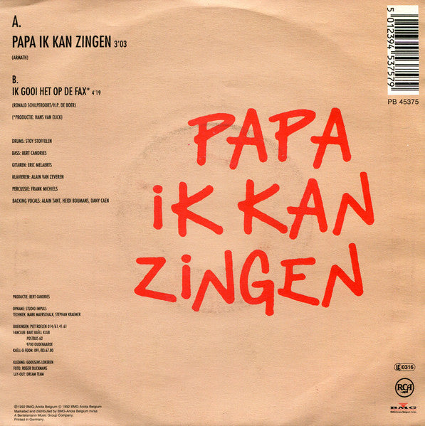 Bart Kaëll - Papa Ik Kan Zingen 37082 Vinyl Singles Goede Staat