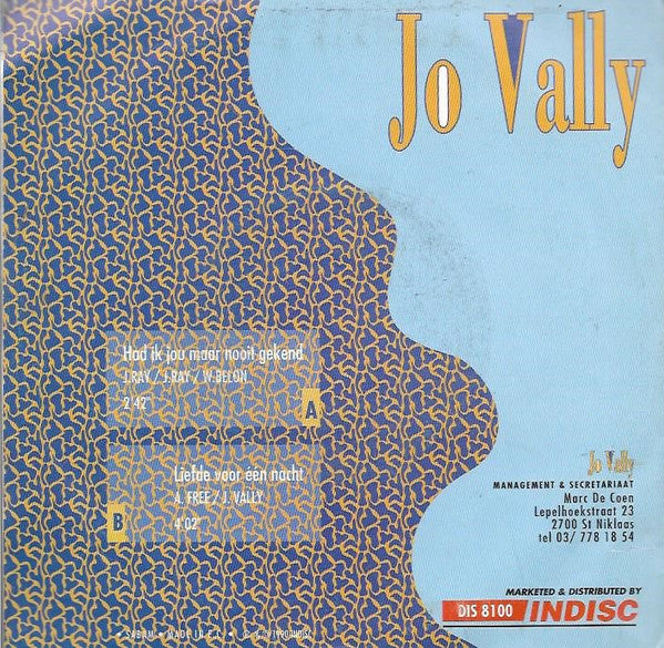 Jo Vally - Had Ik Jou Maar Nooit Gekend 37045 37089 Vinyl Singles Goede Staat