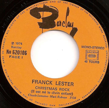 Franck Lester - Christmas Rock (Il Est Né Le Divin Enfant) 33172 Vinyl Singles Goede Staat