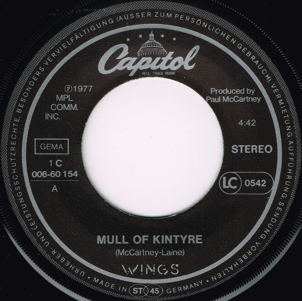 Wings - Mull Of Kintyre 39158 Vinyl Singles Goede Staat