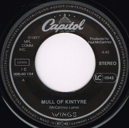 Wings - Mull Of Kintyre 34009 Vinyl Singles Goede Staat