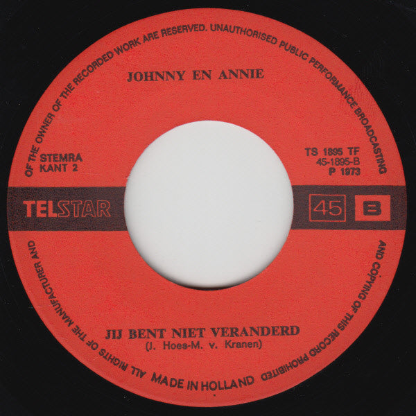 Johnny Hoes & Annie de Reuver - Watermolen 34566 34567 Vinyl Singles Goede Staat