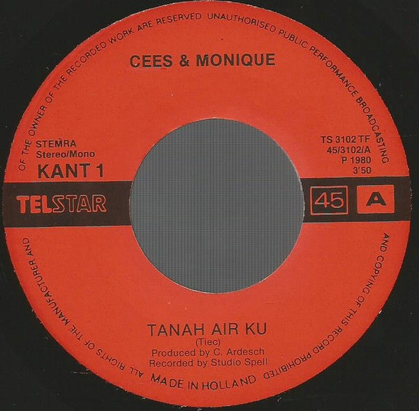 Cees En Monique - Tanah Air Ku 34369 Vinyl Singles Goede Staat