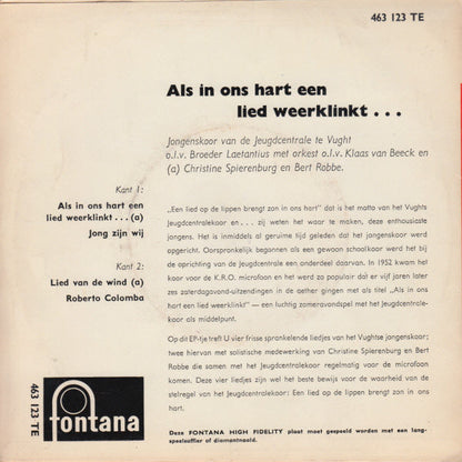 Jongenskoor van de Jeugdcentrale - Als In Ons Hart Een Lied Weerklinkt 38291 Vinyl Singles Goede Staat