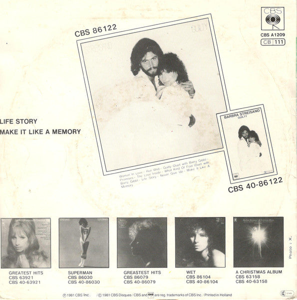 Barbra Streisand - Life Story 38536 Vinyl Singles Goede Staat