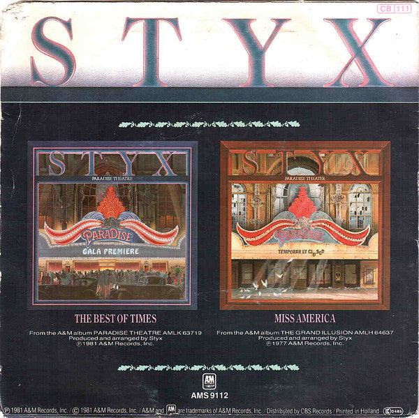 Styx - The Best Of Times 38563 Vinyl Singles Goede Staat