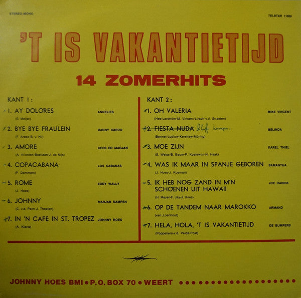 Various - 't Is Vakantietijd (LP) 45252 Vinyl LP Goede Staat