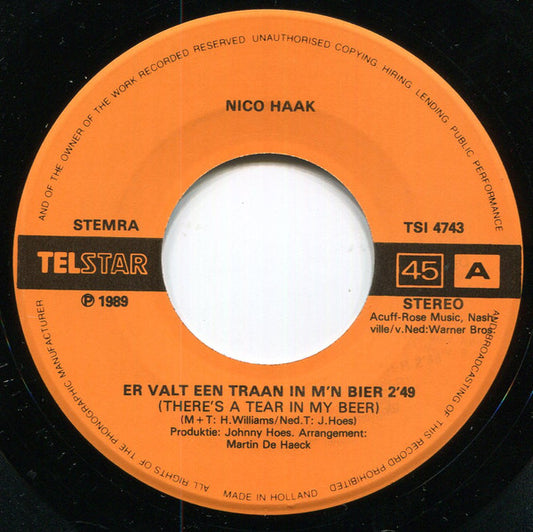 Nico Haak - Er Valt 'n Traan In M'n Bier 34955 Vinyl Singles Goede Staat