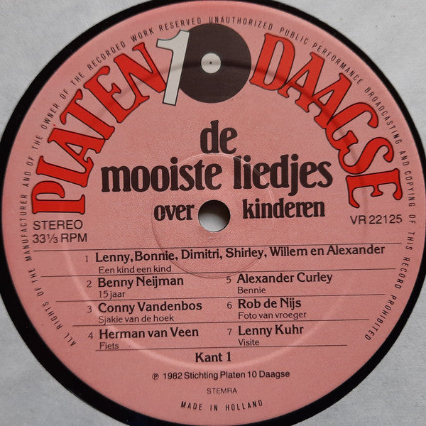 Various - De Mooiste Liedjes Over Kinderen (LP) Vinyl LP Goede Staat