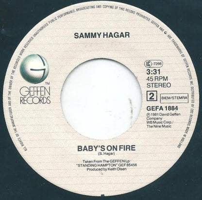 Sammy Hagar - Piece Of My Heart 38692 Vinyl Singles Goede Staat