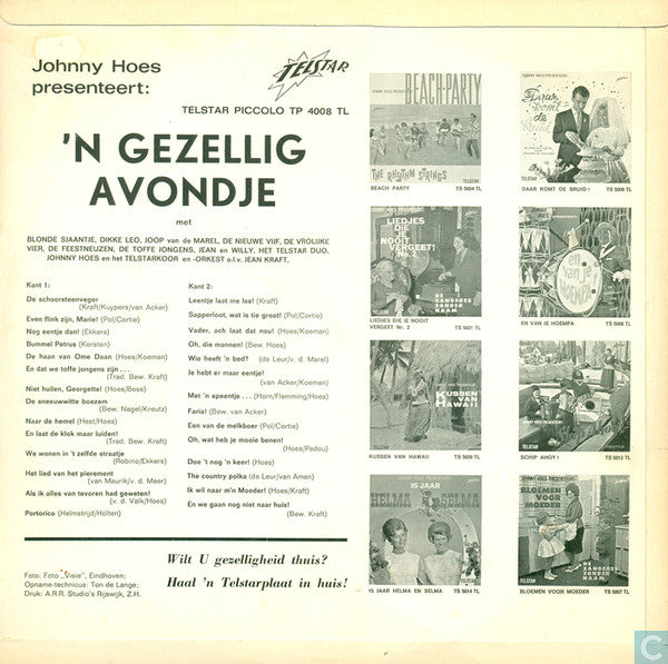 Johnny Hoes - Presenteert 'n Gezellig Avondje (LP) 50404 Vinyl LP Goede Staat