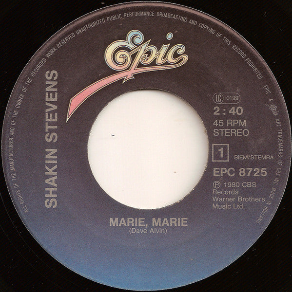 Shakin' Stevens - Marie, Marie 38496 Vinyl Singles Goede Staat