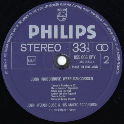 John Woodhouse En Kunstfluiter Gerry - John Woodhouse Wereldsuccessen (LP) 40770 Vinyl LP Goede Staat