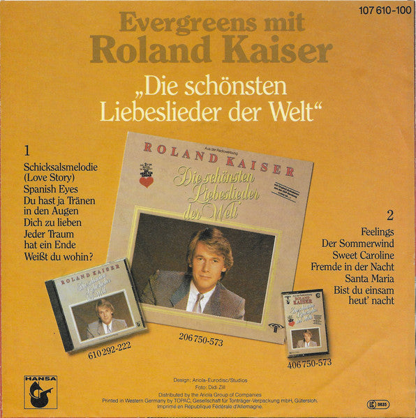 Roland Kaiser - Hier Fing Alles An Vinyl Singles Goede Staat