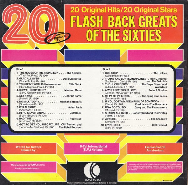 Various - 20 Flash Back Greats Of The Sixties (LP) Vinyl LP Goede Staat