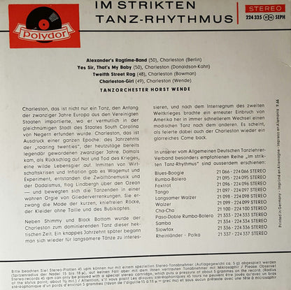 Tanzorchester Horst Wende - Im Strickten Tanz-Rhythmus, Charleston (EP) 34872 Vinyl Singles Goede Staat