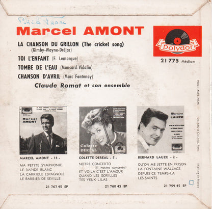 Marcel Amont - 15 - La Chanson Du Grillon (EP) 37725 Vinyl Singles EP Goede Staat