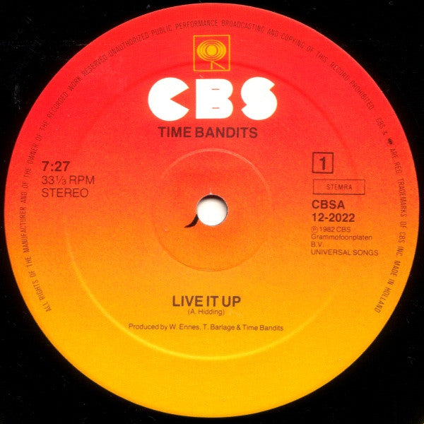 Time Bandits - Live It Up (Maxi-Single) Maxi-Singles Goede Staat