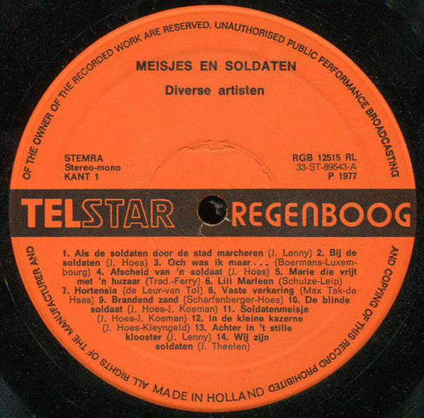 Various - Meisjes En Soldaten - 28 Soldatenliedjes (LP) 51340 Vinyl LP Goede Staat