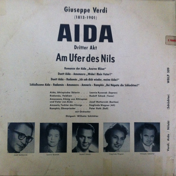 Leonie Rysanek, Rudolf Schock, ... - Giuseppe Verdi: Aida, Der Dritte Akt (Nilakt) (10") Vinyl LP 10" Goede Staat