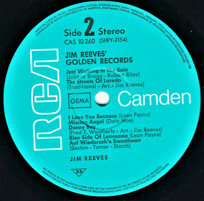 Jim Reeves - Jim Reeves' Golden Records (LP) 40654 Vinyl LP Goede Staat